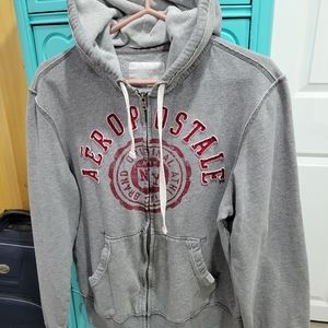 Aeropastale hooded zip sweatshirt size large